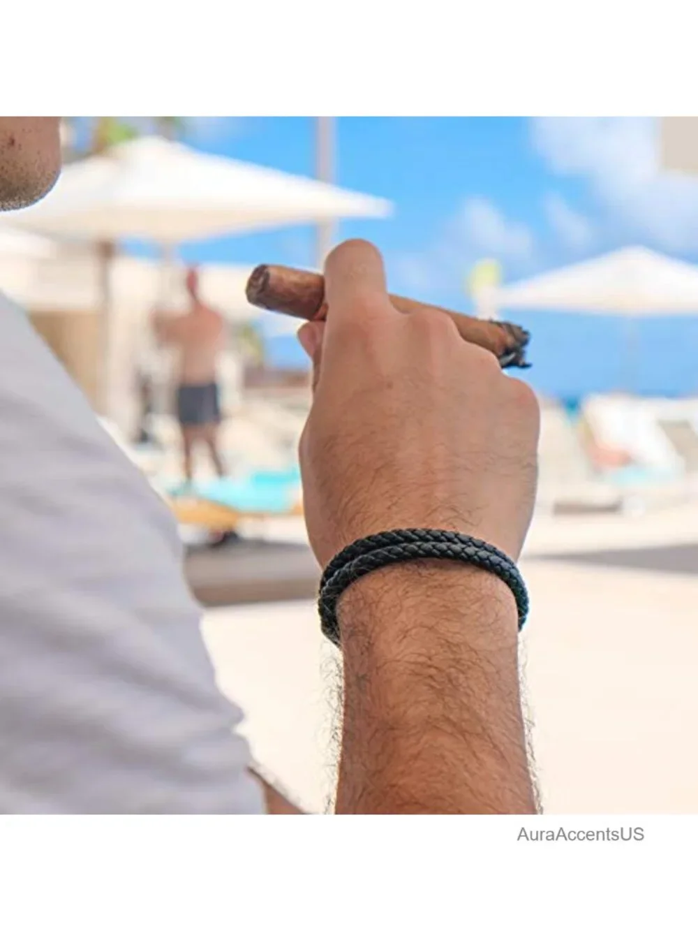 Genuine Leather Wrap Bracelet Magnetic Clasp Men Women Cuff Bangle
